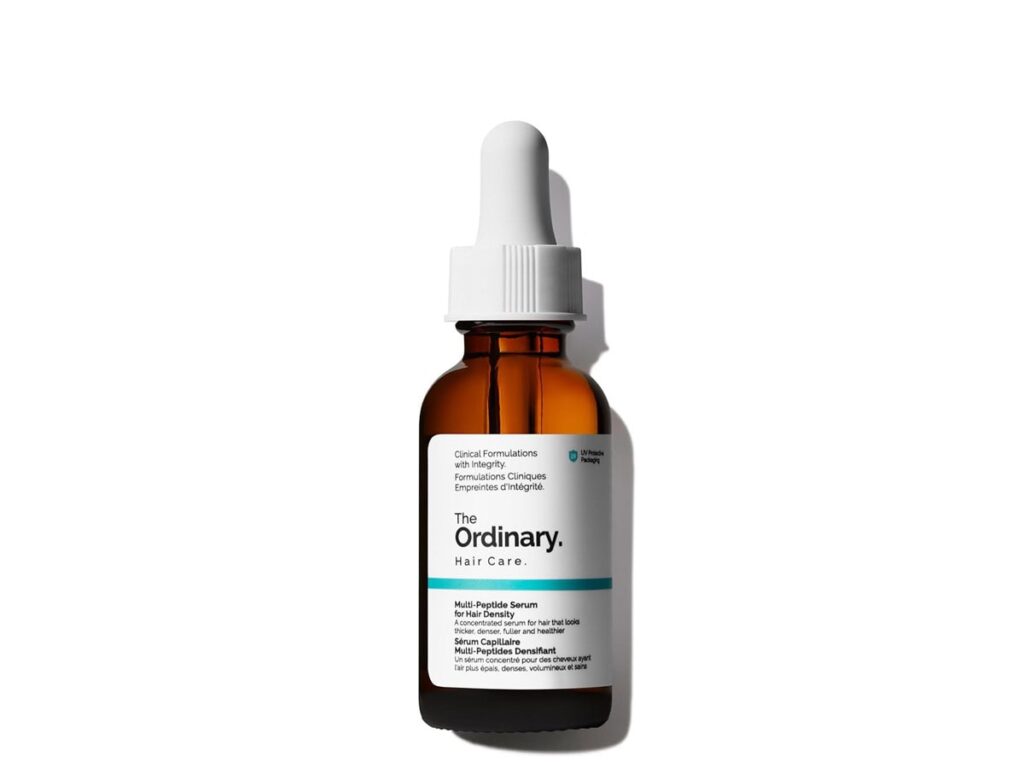 Braune Flasche mit weißer Pipette von The Ordinary Multi-Peptide Serum als Alternative zum Wimpernserum